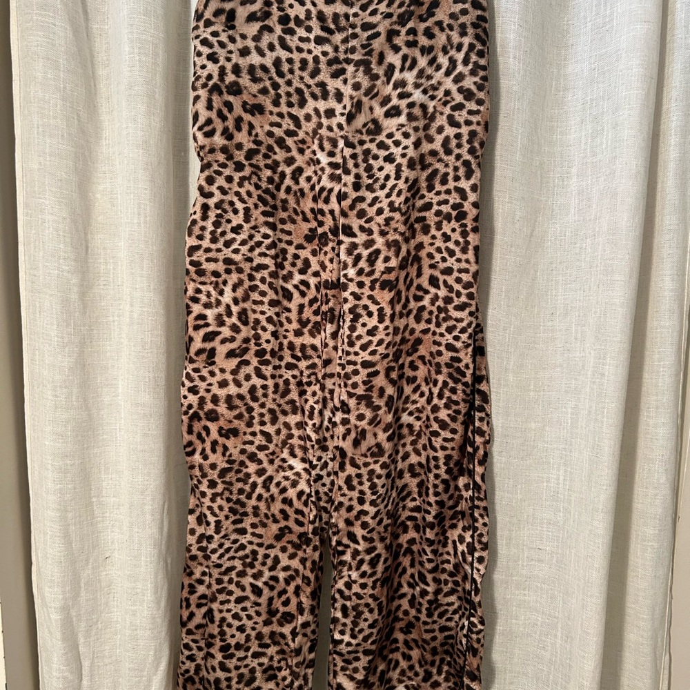 Zara Leopard Print Wide Leg Jumpsuit